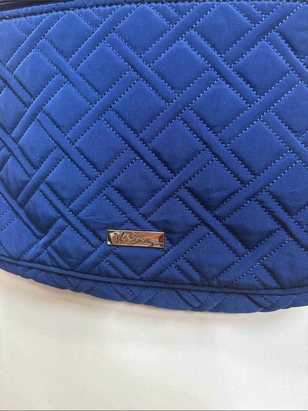 Vera Bradley Quilted Navy Crossbody with Silver Plaque - Picture 2 of 16